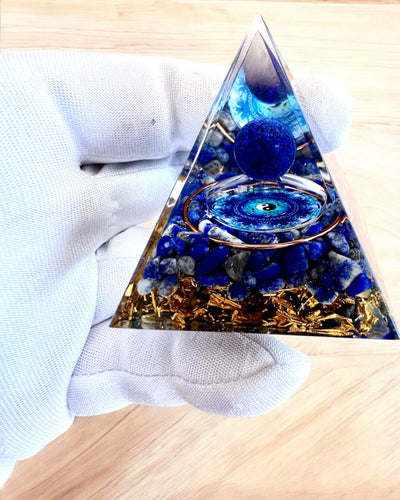 Orgonite Energy Pyramid "Zenith" with Lapis Lazuli, ideal as a gift