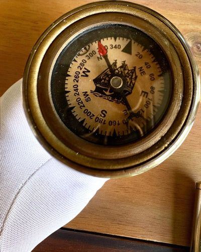 Navigator's Cane 2.0 with a compass and hidden telescope, customizable with engraving for a gift