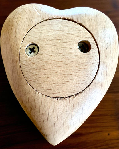 Wooden heart, 9 cm box for Secret Feeling, personalization with engraving available as a gift