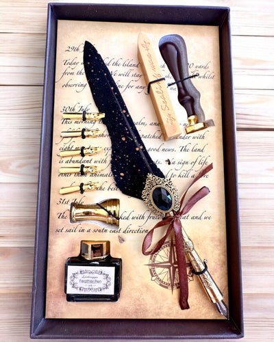 "Elegance in Practice" Calligraphy Set with Engraving Option, as a gift. 2 color variants to choose from.