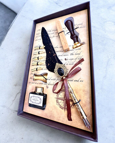 "Elegance in Practice" Calligraphy Set with Engraving Option, as a gift. 2 color variants to choose from.