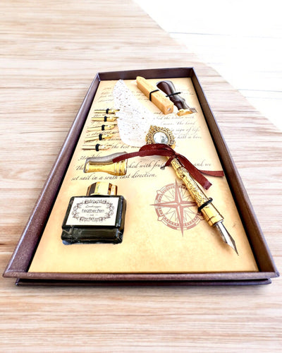 "Elegance in Practice" Calligraphy Set with Engraving Option, as a gift. 2 color variants to choose from.