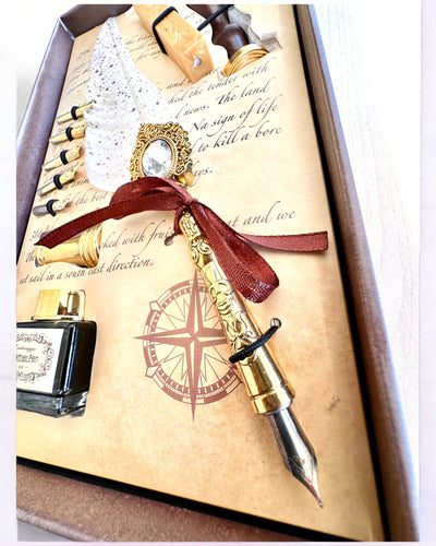 "Elegance in Practice" Calligraphy Set with Engraving Option, as a gift. 2 color variants to choose from.