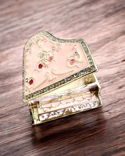 Elegant jewelry box "Mini Piano - Roses of Classics" - with engraving option for a gift