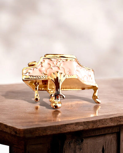 Elegant jewelry box "Mini Piano - Roses of Classics" - with engraving option for a gift