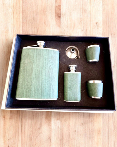 Set of flasks with glasses "Forest Spirit", personalized gift with engraving