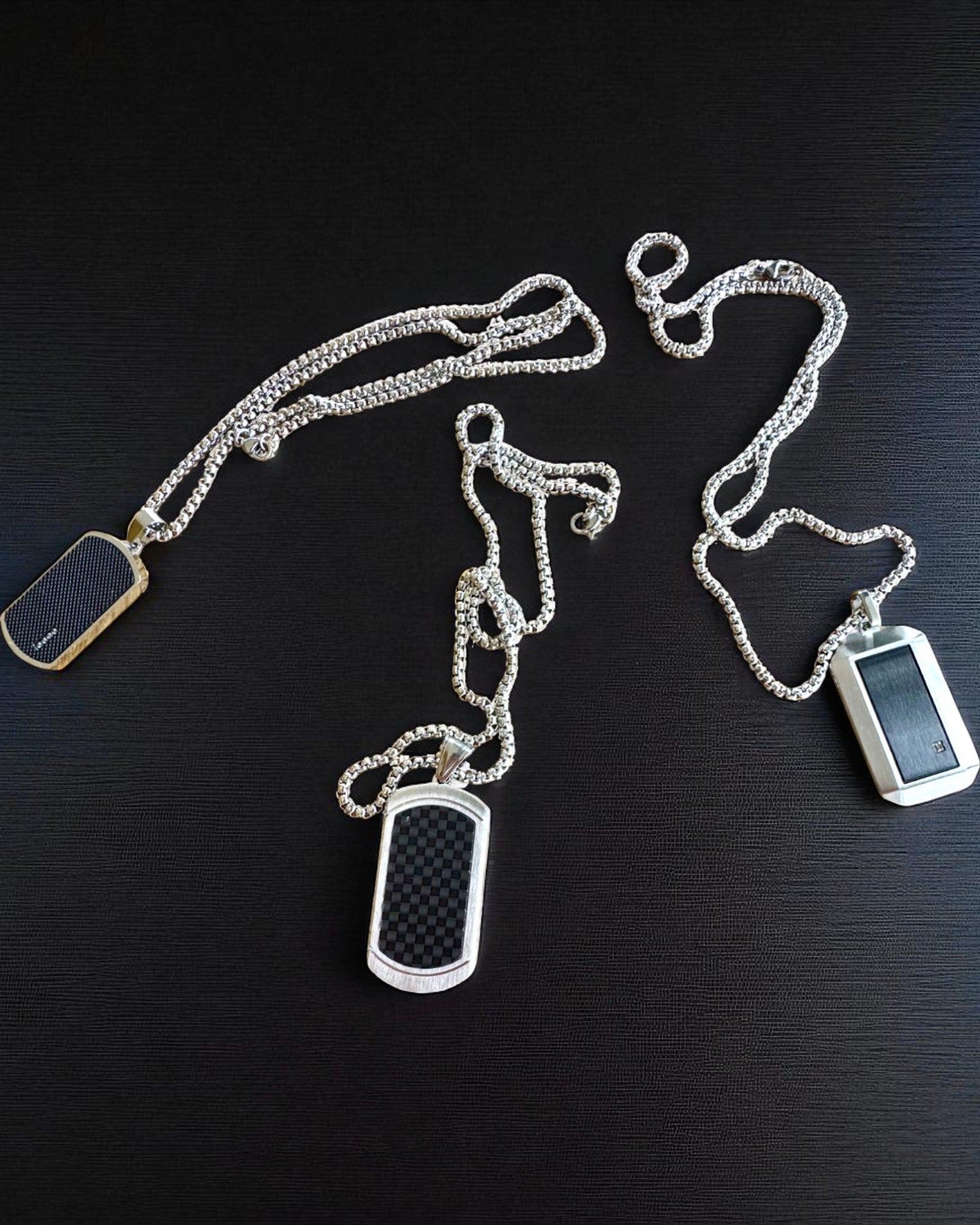 Men's Necklace Dog Tag "SteelVision" – stainless steel, 15 variants, personalization with engraving
