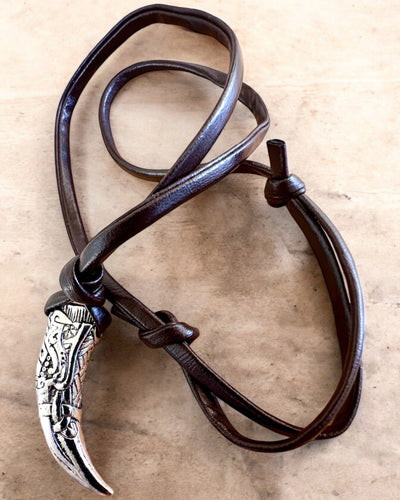 Stainless Steel Wolf Fang – Courage Amulet, necklace with engraving personalization option for a gift