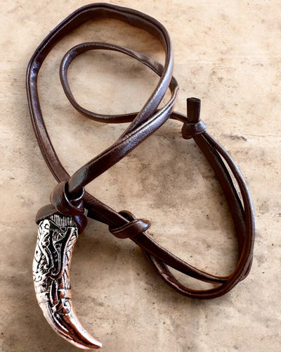 Stainless Steel Wolf Fang – Courage Amulet, necklace with engraving personalization option for a gift