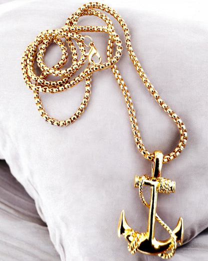 "Anchor of Determination - Marine Amulet", necklace, customizable with engraving for a gift, 3 variants to choose from