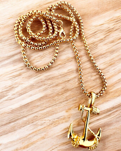 "Anchor of Determination - Marine Amulet", necklace, customizable with engraving for a gift, 3 variants to choose from