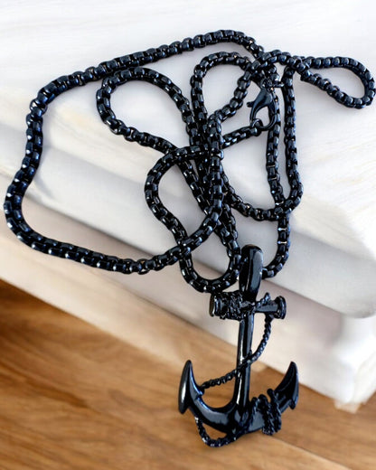 "Anchor of Determination - Marine Amulet", necklace, customizable with engraving for a gift, 3 variants to choose from