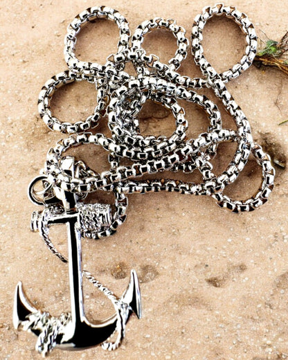 "Anchor of Determination - Marine Amulet", necklace, customizable with engraving for a gift, 3 variants to choose from
