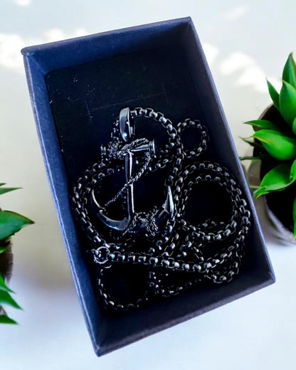 "Anchor of Determination - Marine Amulet", necklace, customizable with engraving for a gift, 3 variants to choose from