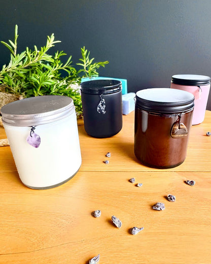 Intentional Soy Candle Rose Quartz – love, harmony and peace of heart, 250 ml, possibility of personalization as a gift