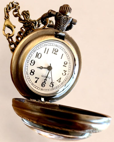 Unicorn Elegance pocket watch with chain, unicorn motif, free custom engraving
