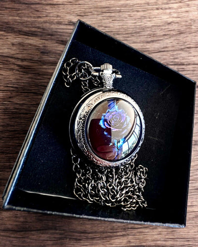Pocket watch "Róża Mroku" - stainless steel, with engraving option for a gift