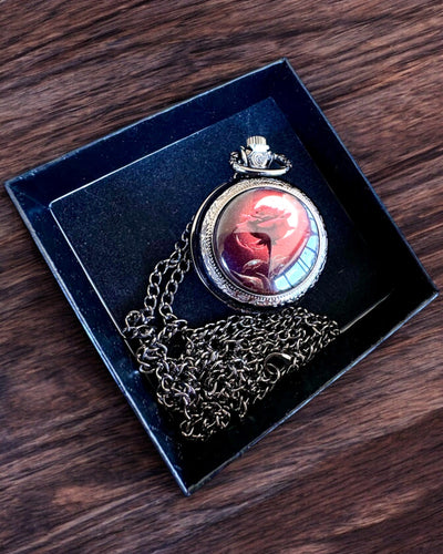 Pocket Watch Night Rose, customizable with engraving for a gift