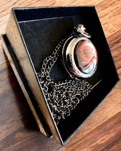 Pocket Watch Night Rose, customizable with engraving for a gift