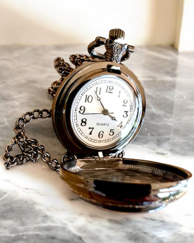 Pocket Watch Night Rose, customizable with engraving for a gift