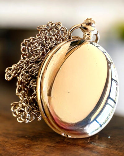Elegant Pocket Watch "Timeless Classic", silver color, customizable with engraving for a gift