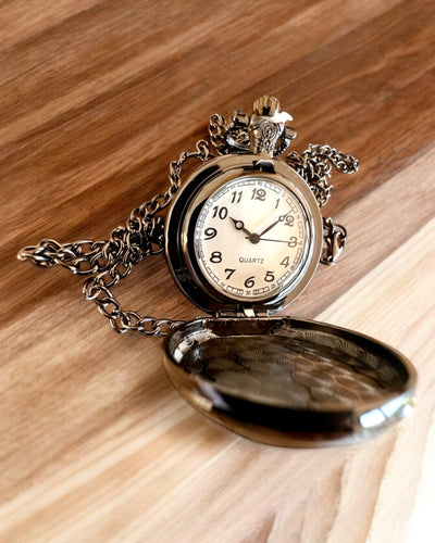 "Tiger Elegance" stainless steel pocket watch with engraving option for a gift