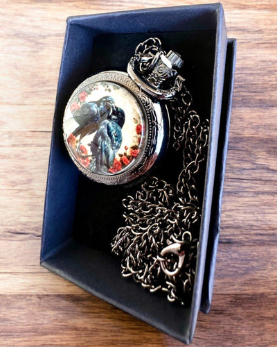 Pocket Watch 'Kiss of the Ravens' with Engraving – personalized engraving for a gift