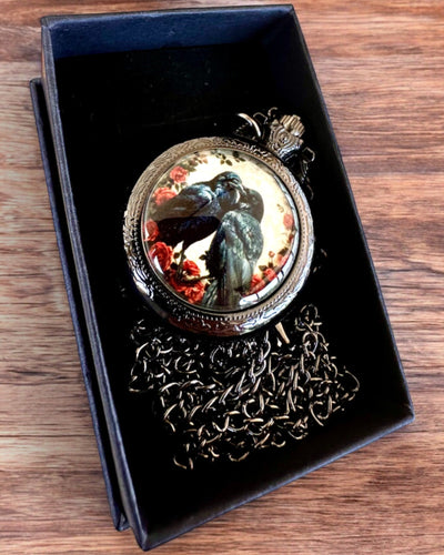 Pocket Watch 'Kiss of the Ravens' with Engraving – personalized engraving for a gift