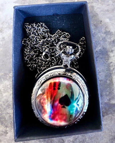 "Magic Deck" Pocket Watch - Stylish Stainless Steel Accessory, Personalized Engraving for a Gift