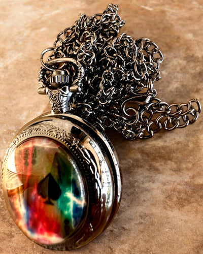 "Magic Deck" Pocket Watch - Stylish Stainless Steel Accessory, Personalized Engraving for a Gift
