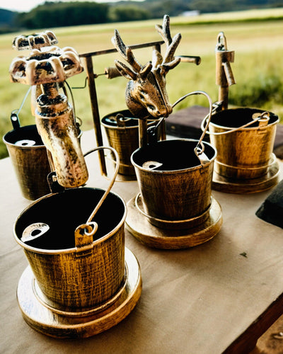 Stylish Metal Ashtray "Rustic Charm" 19-23 cm in height, 8 variants to choose from, engraving upon request