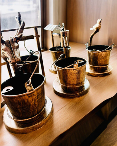 Stylish Metal Ashtray "Rustic Charm" 19-23 cm in height, 8 variants to choose from, engraving upon request