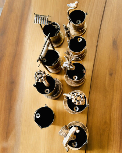 Stylish Metal Ashtray "Rustic Charm" 19-23 cm in height, 8 variants to choose from, engraving upon request