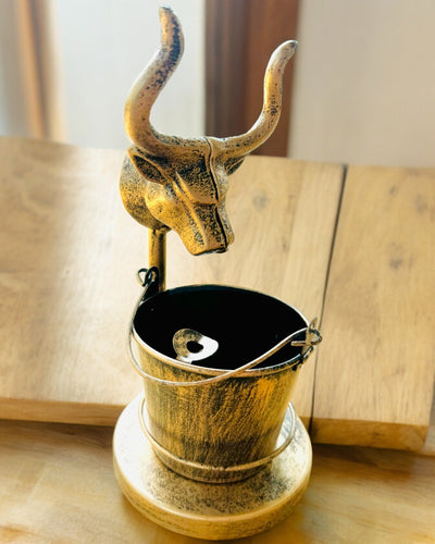 Stylish Metal Ashtray "Rustic Charm" 19-23 cm in height, 8 variants to choose from, engraving upon request