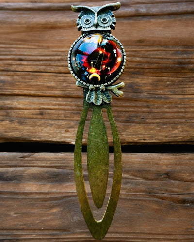 "Owl with Constellations" Bookmark - 12 Variants to Choose From, Customization with Engraving