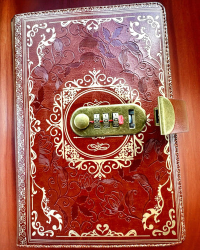 Exclusive Leather Notebook "Sekretnik" A5 with Combination Lock - personalization with engraving