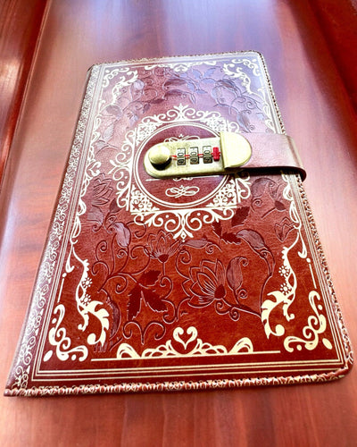 Exclusive Leather Notebook "Sekretnik" A5 with Combination Lock - personalization with engraving