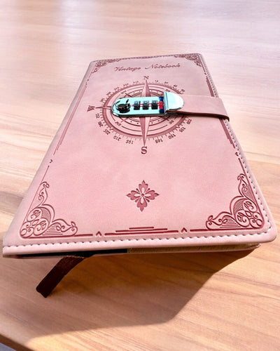 Secret A5 Vintage Notebook with Code Lock - Choose Your Style, Personalization with Engraving for a Gift