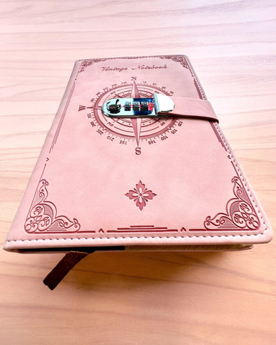 Secret A5 Vintage Notebook with Code Lock - Choose Your Style, Personalization with Engraving for a Gift