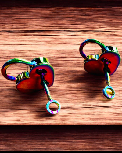 Romantic Mini Heart Padlocks DeLuxe, Set of 2 padlocks with keys, 6 variants to choose from, option for personalized engraving as a gift