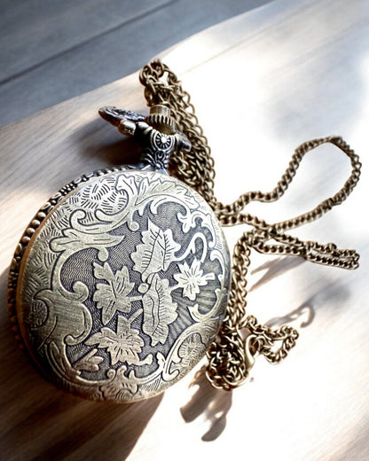 Pocket watch "Time Locomotive" with engraving, as a gift, train motif