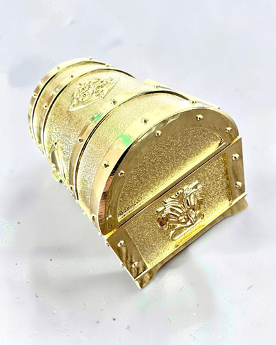 Retro Metal Treasure Chest with Engraving - Silvery Box 7x5x5 cm