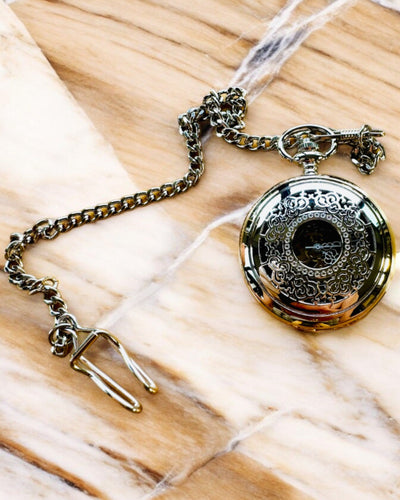 Pocket Watch "Eterna Elegance", personalized gift, engraving. Silver color