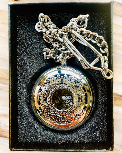 Pocket Watch "Eterna Elegance", personalized gift, engraving. Silver color