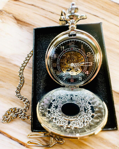 Pocket Watch "Eterna Elegance", personalized gift, engraving. Silver color