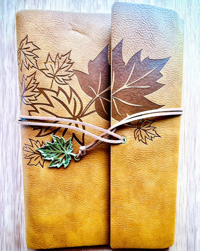 Notebook "Autumn Leaves" A5 Format, customizable with engraving for a gift
