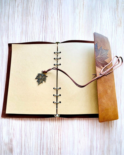 Notebook "Autumn Leaves" A5 Format, customizable with engraving for a gift