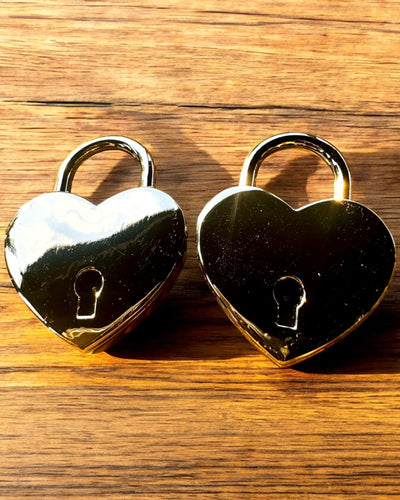 Romantic Mini Heart Padlocks DeLuxe, Set of 2 padlocks with keys, 6 variants to choose from, option for personalized engraving as a gift