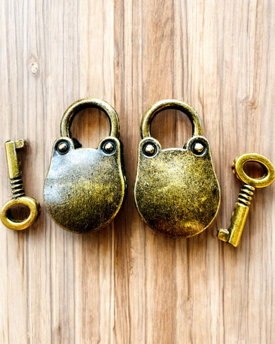 Miniature Love Padlocks - Set of 2 Engraved Retro Padlocks, personalization for a gift