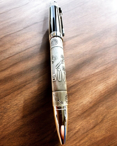 Elegant Pen "Masterful Harmony" with Engraving Option - Symbolic Motifs, Ancient Silver, personalization with engraving available as a gift